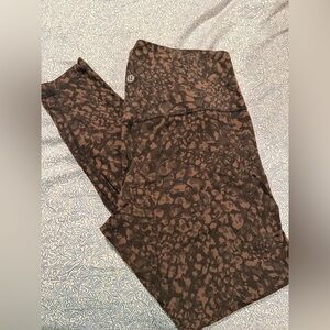 Lululemon Align HR Wild Thing Camo Brown Earth Multi, Size 12